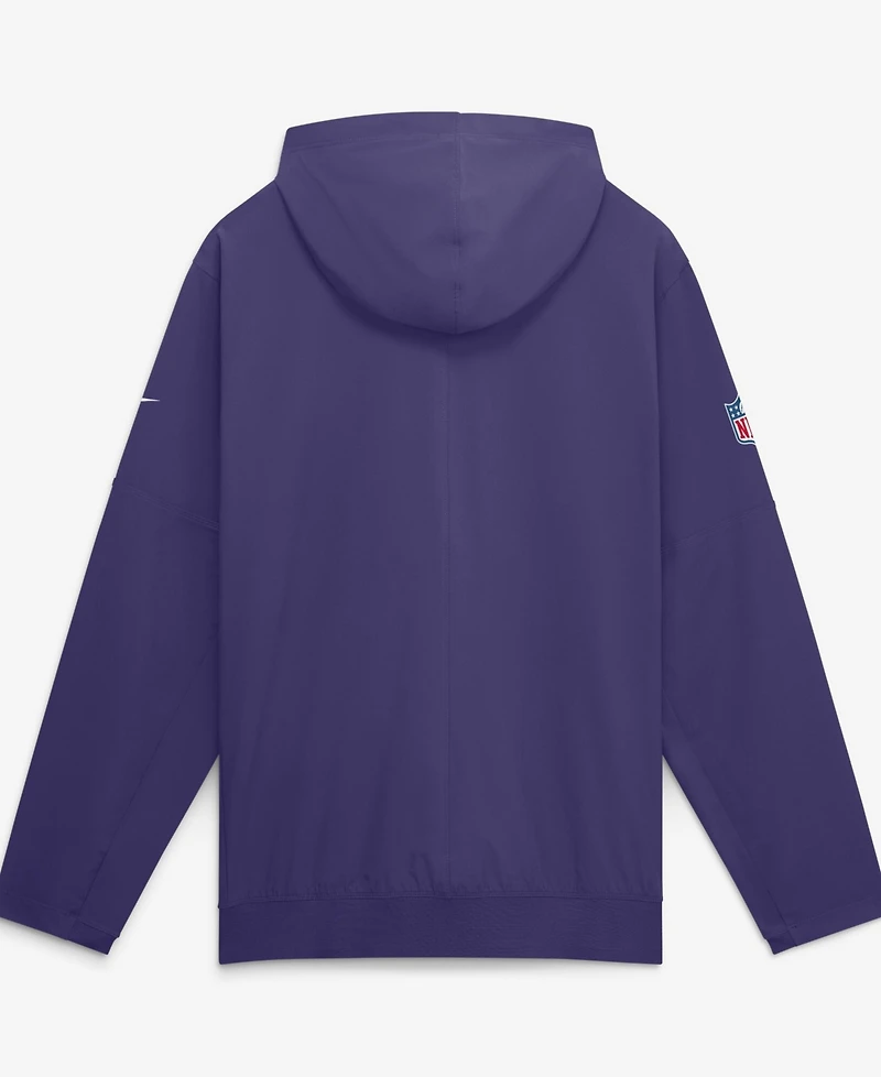Nike Men's Purple Baltimore Ravens Sideline Broken Rules Alternate Anorak Half-Zip Hoodie