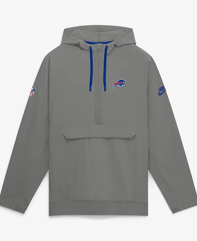Nike Men's Gray Buffalo Bills Sideline Broken Rules Alternate Anorak Half-Zip Hoodie
