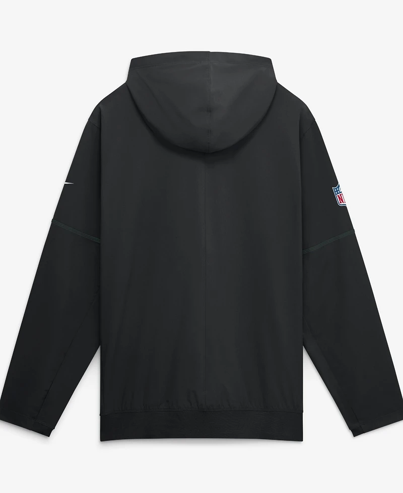 Nike Men's Black New York Jets Sideline Logo Glory Anorak Half-Zip Hoodie