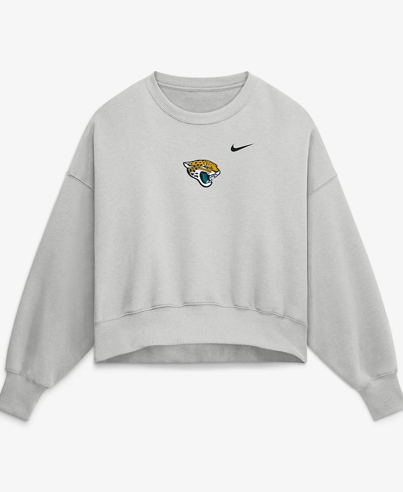 Nike Women's Gray Jacksonville Jaguars Oversized Primetime Phoenix Fleece Sweatshirt