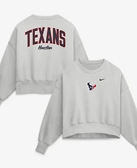 Nike Women's Gray Houston Texans Oversized Primetime Phoenix Fleece Sweatshirt