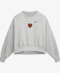 Nike Women's Gray Chicago Bears Oversized Primetime Phoenix Fleece Sweatshirt