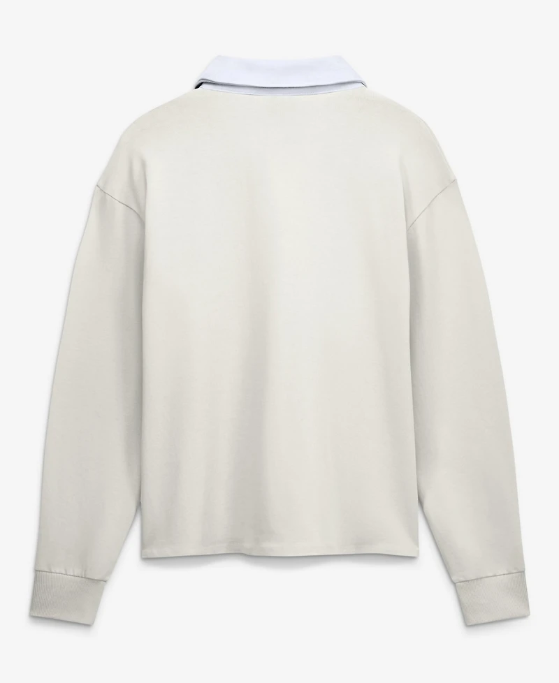 Fanatics Women's Cream Detroit Lions Heritage Play Action RugbyLong sleeves Polo Shirt