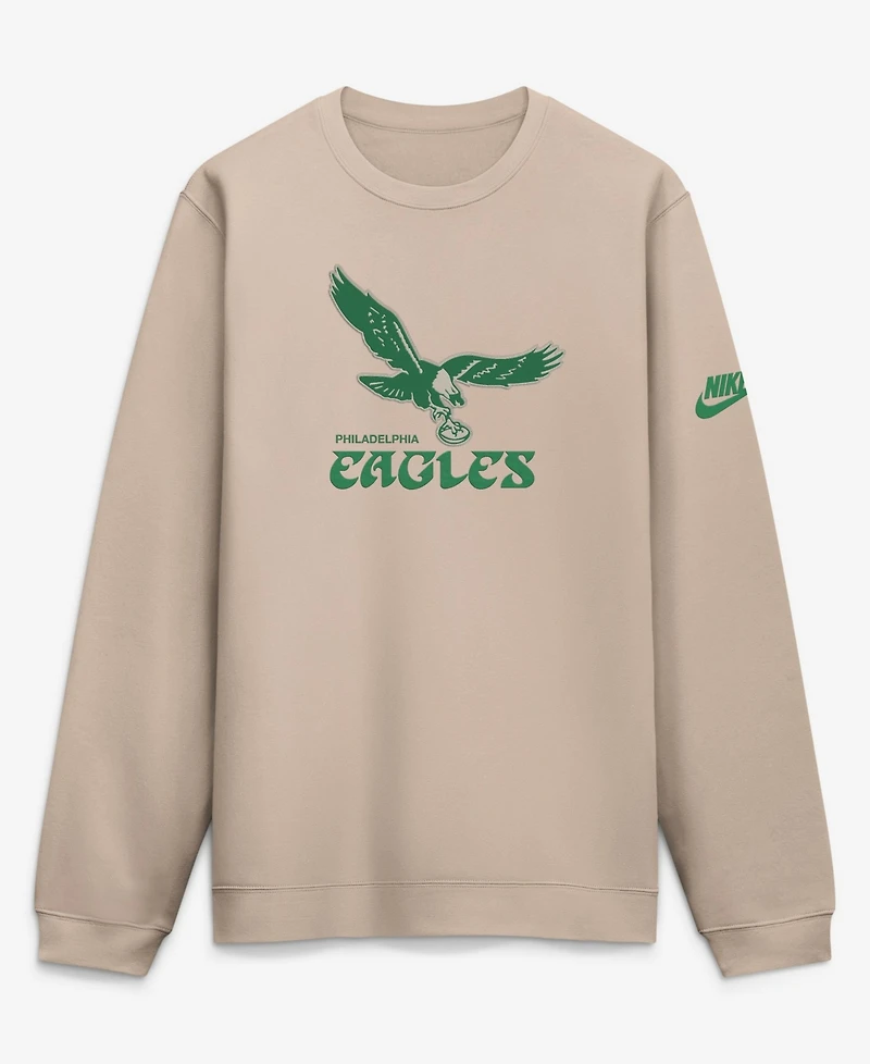 Nike Men's Sand Philadelphia Eagles I-Formation Rewind Club Crew Sweatshirt