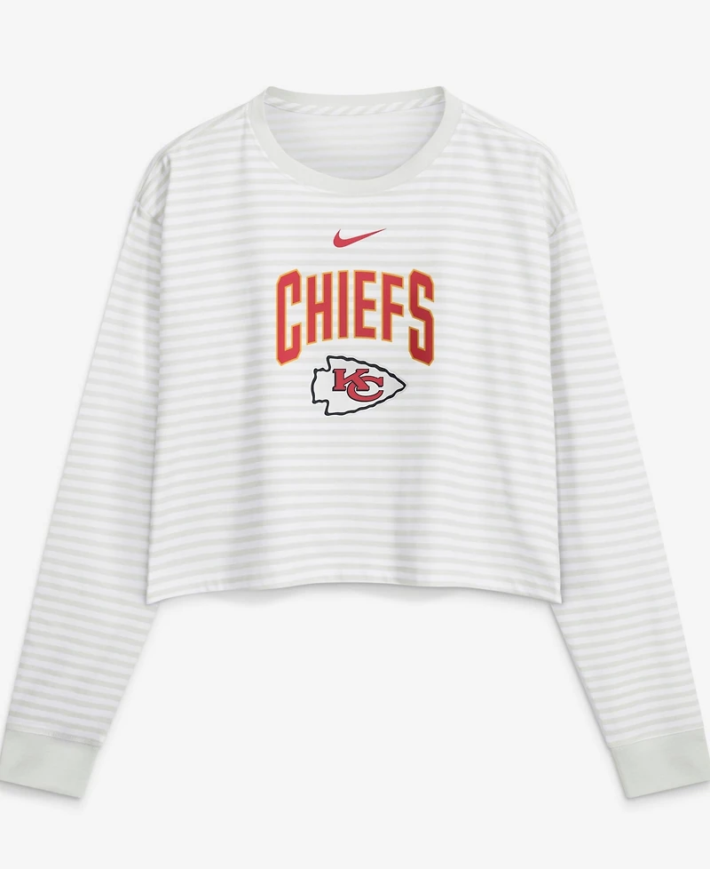 Nike Women's White Kansas City Chiefs Loose Fit Crop Top