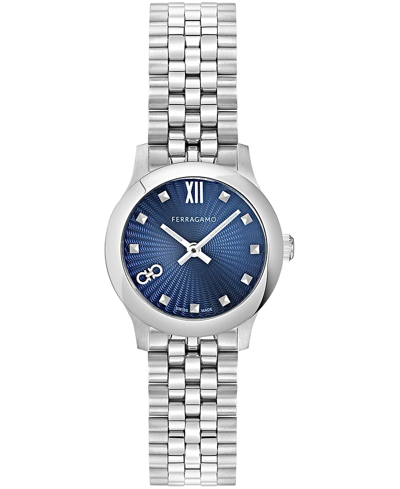 Ferragamo Women's Silver Stainless Steel Bracelet Watch 25mm