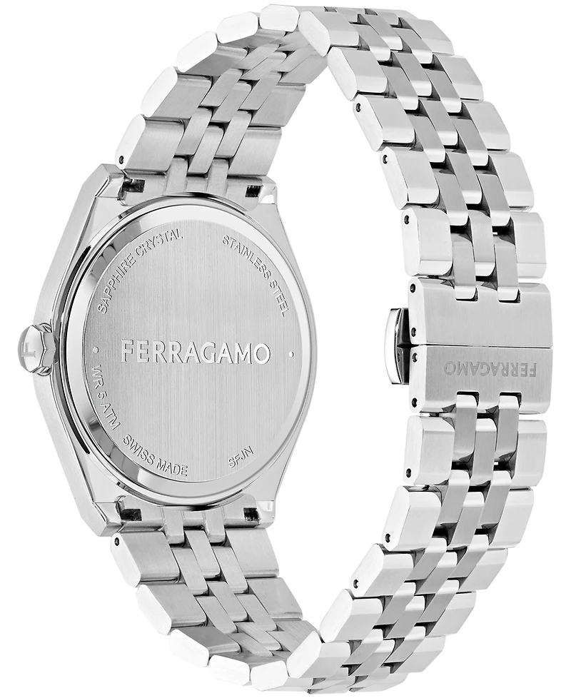Ferragamo Men's Silver Stainless Steel Bracelet Watch 40mm