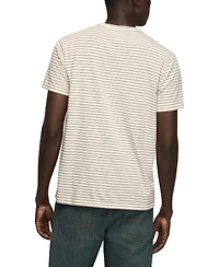 Lucky Brand Men's Striped Venice Burnout Notch Neck T-Shirt