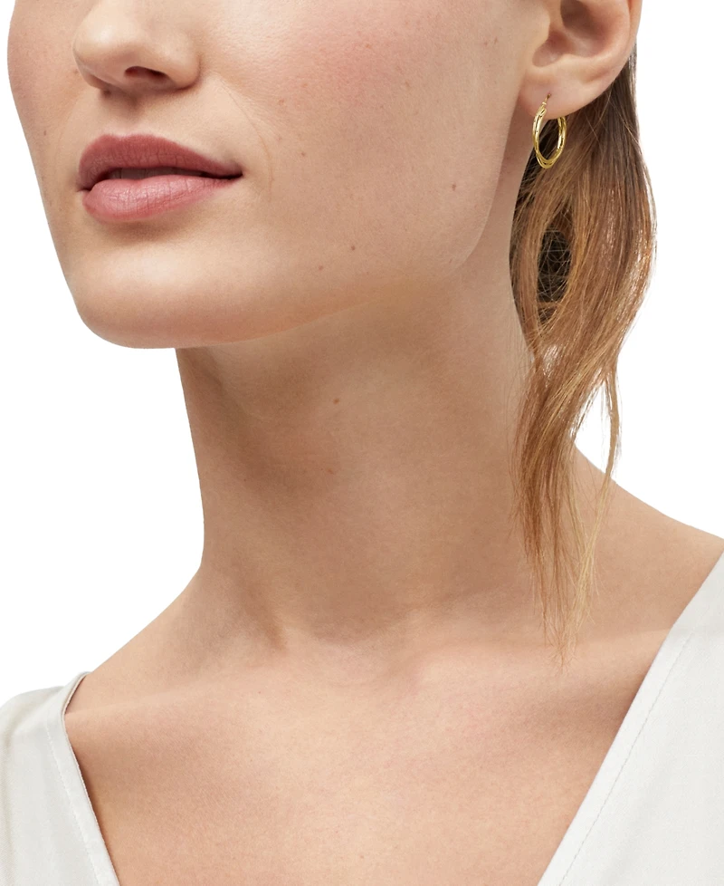 Macy's Hinged Catch Hoop Earrings in 24k Yellow Gold Over Sterling Silver