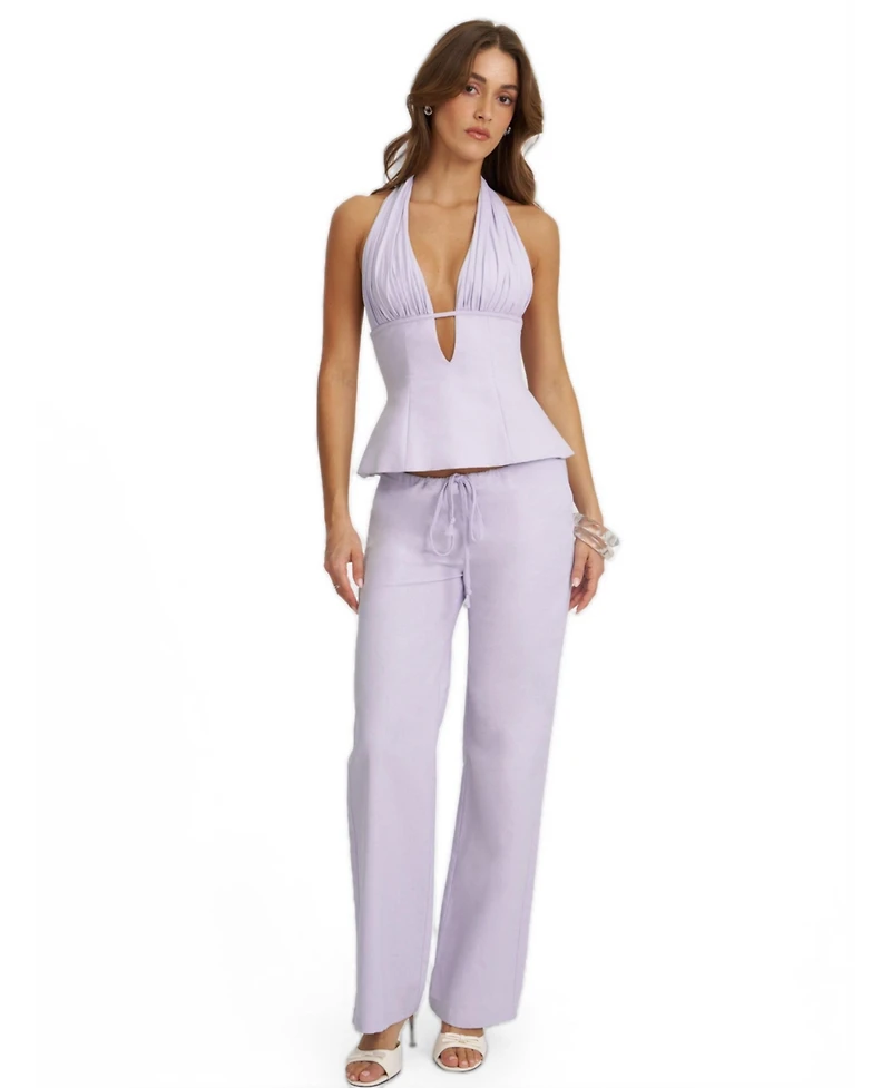 Miss Circle Women's Laureen Linen Straight Pants