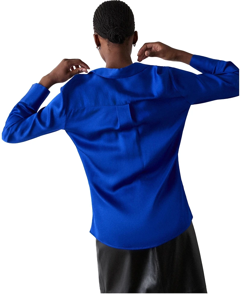 Whistles Women's Satin Collared Shirt