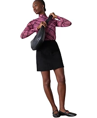 Whistles Women's Check Print Mesh Top