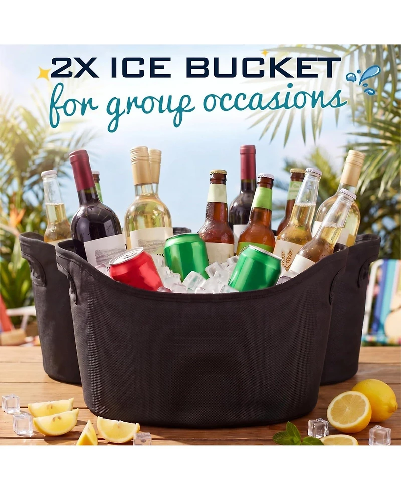 Piscifun 2 Pack 6.5L Soft Cooler Ice Bucket Portable Foldable Insulated Oxford Cloth Leakproof Liner for Camping Picnic Parties