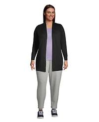 Lands' End Plus Long Sleeve Open Cardigan Sweater