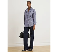 Lauren Ralph Petite Relaxed-Fit Striped Broadcloth Blouse