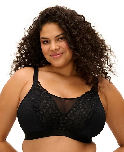 Elomi Plus Tiernie Wireless Unlined Lace Bralette, EL303317