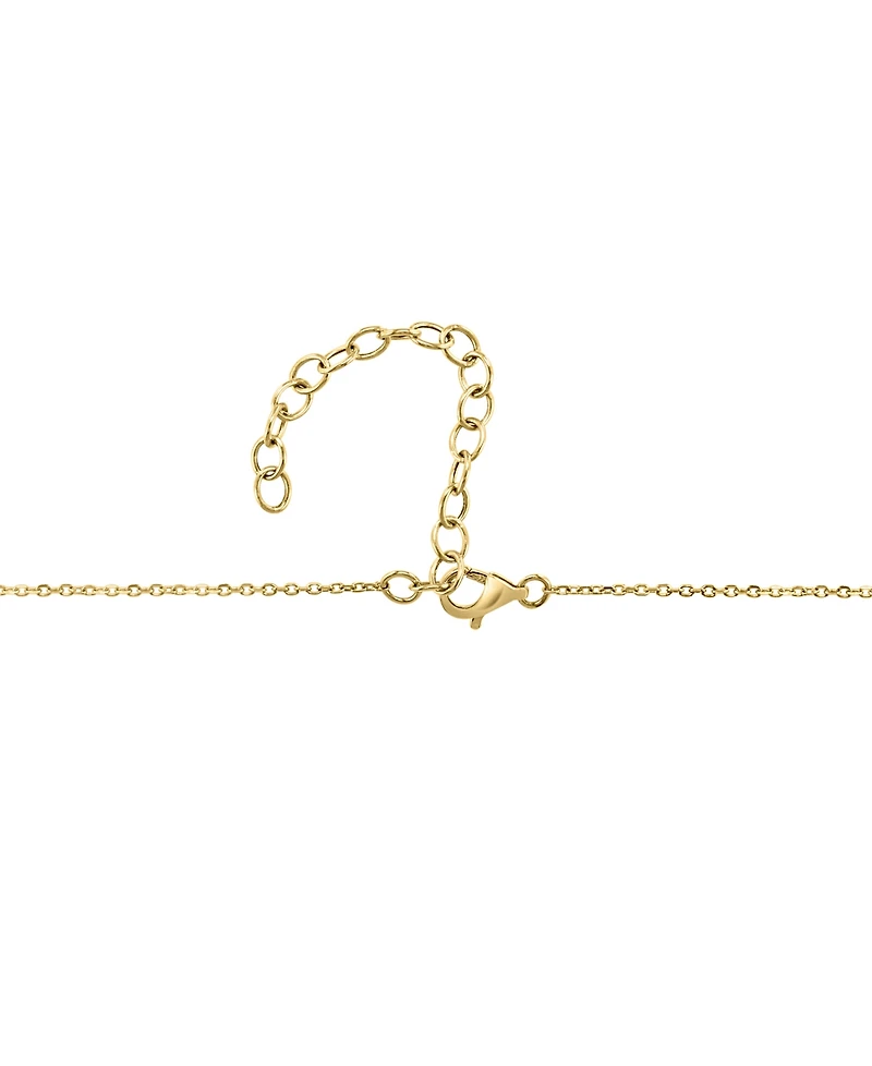 Effy Collection Zircon (1/5 ct. t.w.) & Swiss Blue Topaz (1-5/8 ct. t.w.) Pendant Necklace in 14k Yellow Gold Over Sterling Silver