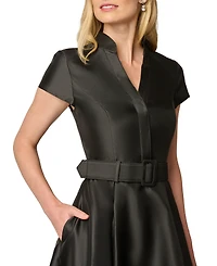 Adrianna Papell Women's V-Neck Short-Sleeve A-Line Gown