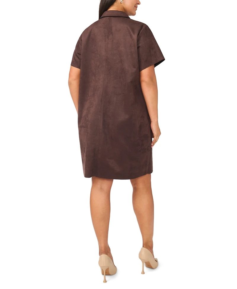 Msk Plus Scuba Crepe Collared Shift Dress