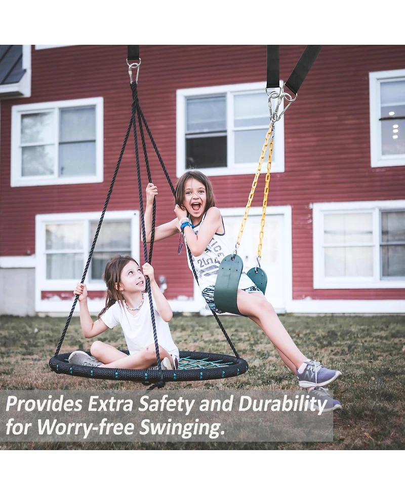 Piscifun Tree Swing Straps Hanging Kit Heavy Duty Adjustable 5000lbs Capacity Universal Fit For Outdoor Swings Hammocks