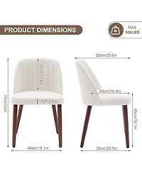 homfan Modern Wooden Dining Chairs Upholstered Linen Seat, Padded Cushion, Sturdy Wood Legs, Perfect for Room and Restaurant, Kitchen