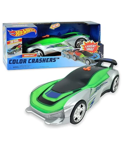 Hot Wheels 10" Color Crashers Gazella R Motorized Race Car, Ages 3+