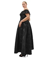 City Chic Plus Size High Status Off-Shoulder Maxi Floral Dress