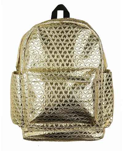 Intimo Iridescent Hearts Backpack All-Over Design 16 Inch Book Bag
