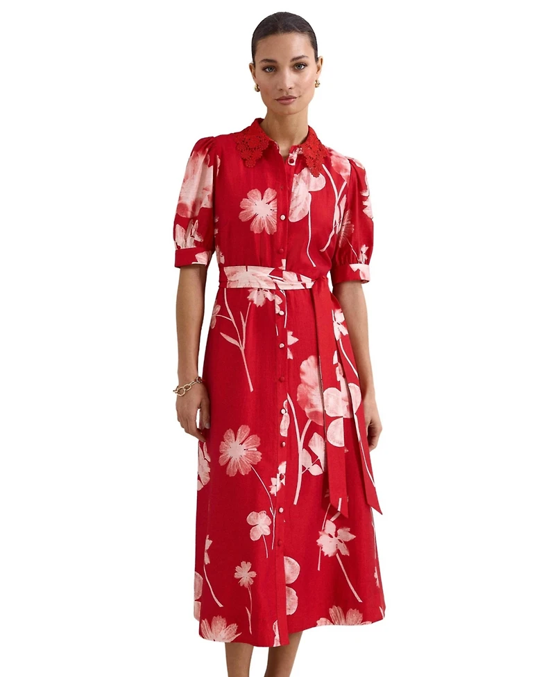 Phase Eight Women's Delphine Midi Dress Self-Tie Waist