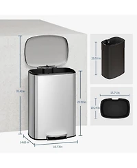 gaomon 13 Gal Stainless Steel Step-On Garbage Bin