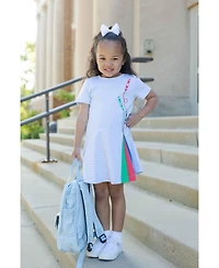 Florence Eiseman Girl's (2T - 8) Stripe Knit Dress With Applique Crayons