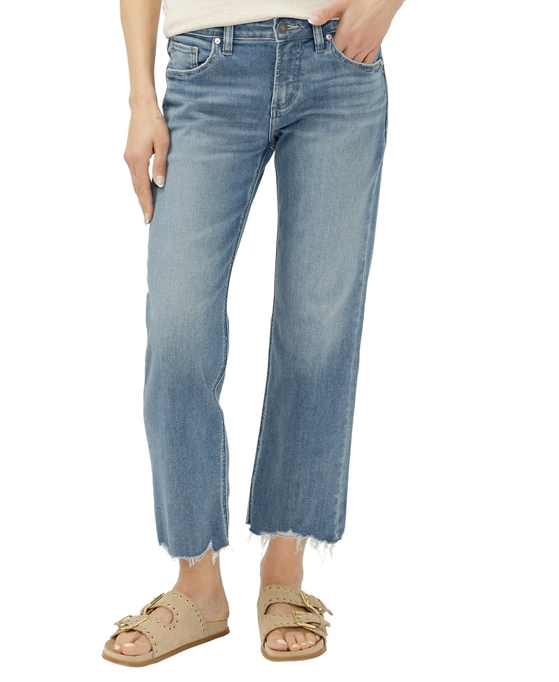 Silver Jeans Co. Women's Suki Mid-Rise Wide-Leg Curvy-Fit