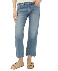 Silver Jeans Co. Women's Suki Mid-Rise Wide-Leg Curvy-Fit