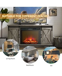 Ecooso Recessed Electric Fireplace heater with Remote Control