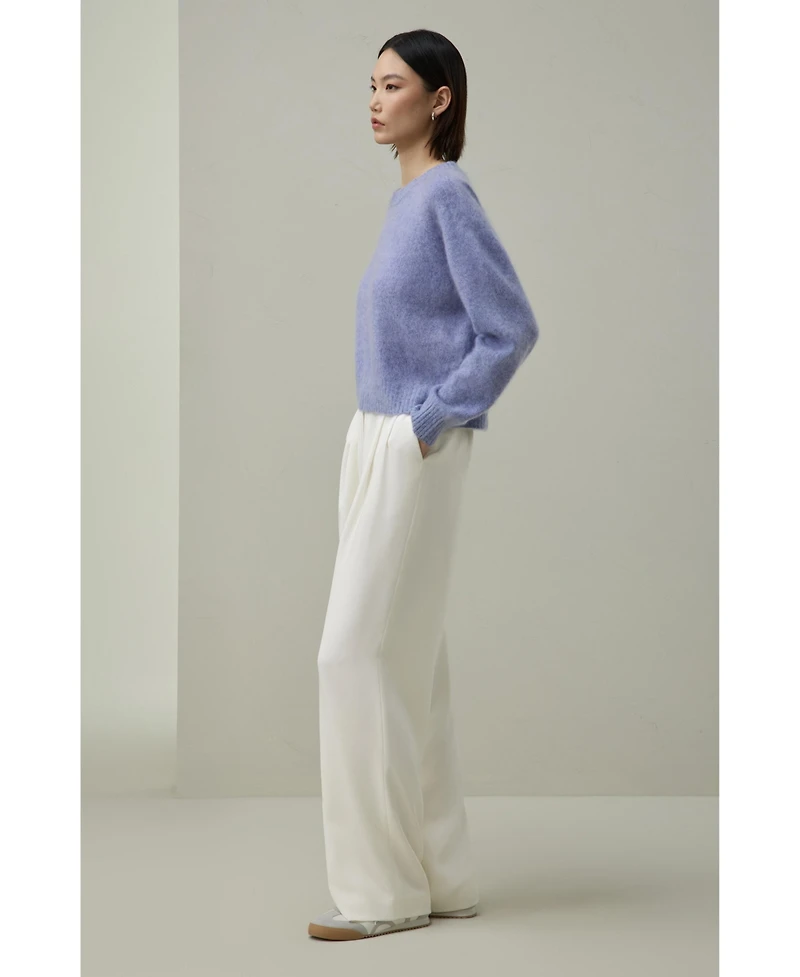 Lilysilk Women's Brushed Two-Tone Seamless Cashmere Sweater