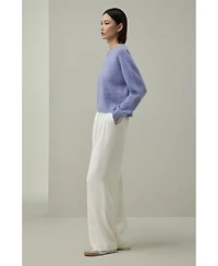 Lilysilk Women's Brushed Two-Tone Seamless Cashmere Sweater