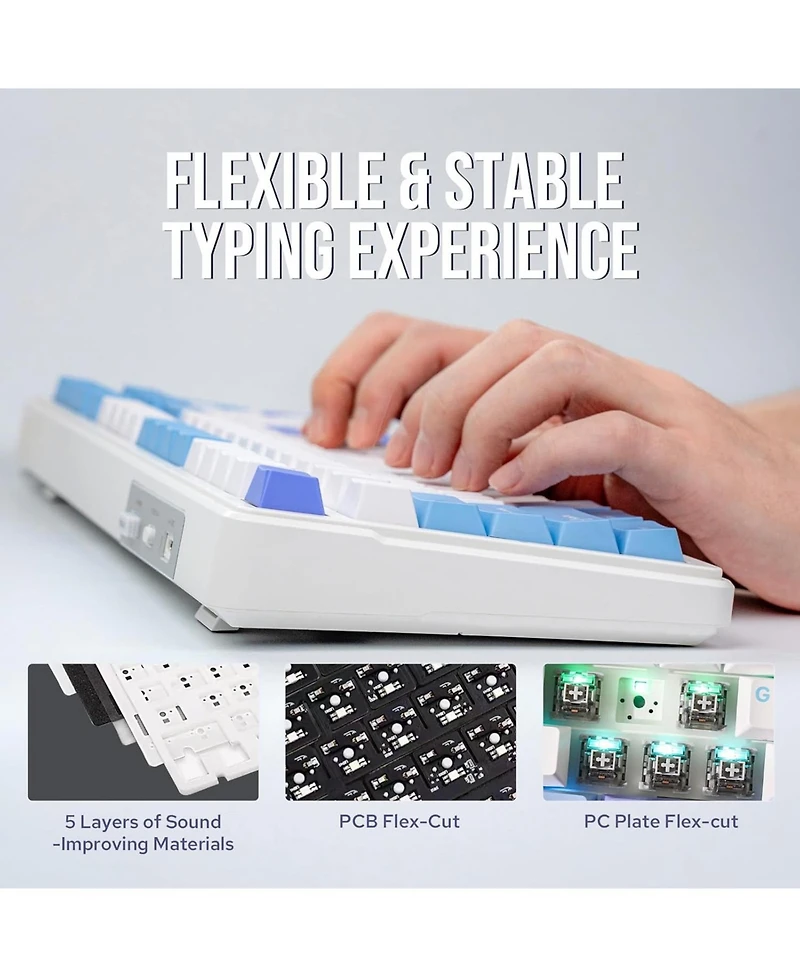 Aula F99 Pro Wireless Mechanical Gaming Keyboard, Tri-Mode Connectivity, Rgb Backlit, Gasket Structure