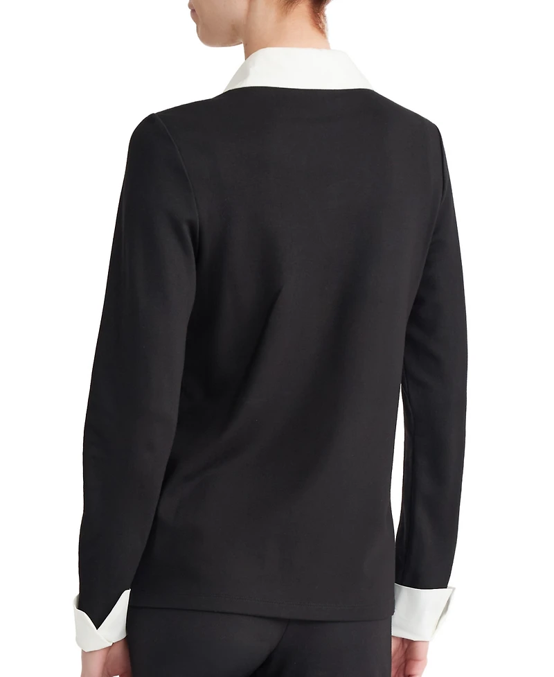 Jones New York Women's Serenity Knit Layered-Look Long-Sleeve Top