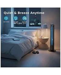 Ltmate Global Inc. Smart Tower Fan with Remote Control, 6 Hyper Speeds & 3 Modes, 40 inches, 15h Timer Portable Floor Bladeless Fan