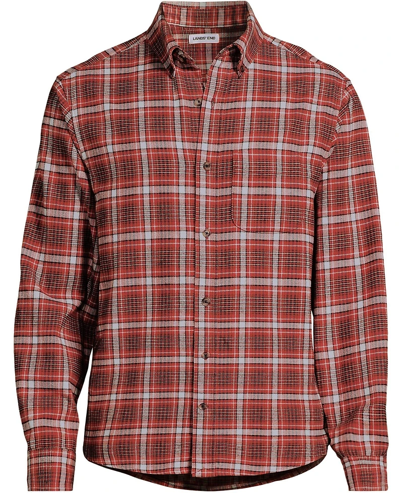 Lands' End Men's Long Sleeve Classic Fit Flagship Flannel Shirt