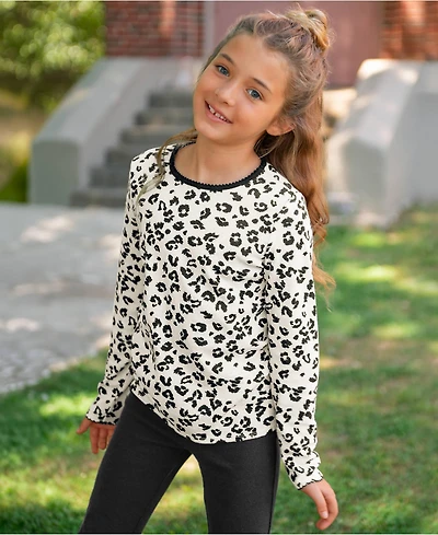 Lands' End Girls Long Sleeve Pointelle Knit Shirt