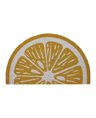 Vcny Home Lemon Half Circle Outdoor Coir Doormat, 18" x 30"