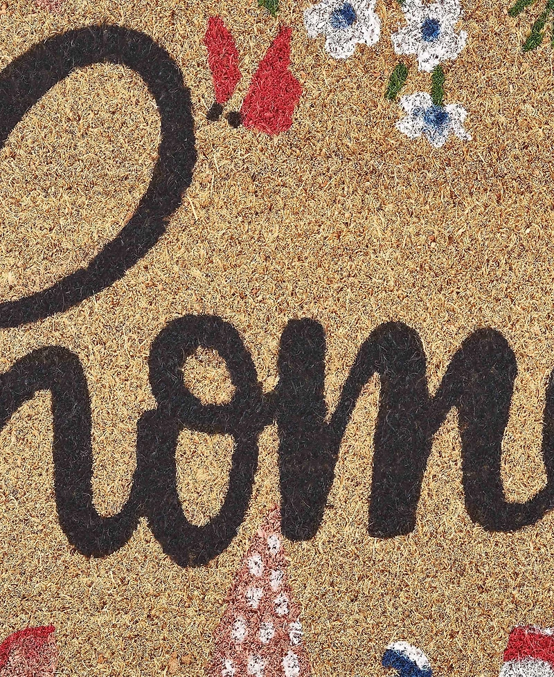 Vcny Home Home Floral Outdoor Coir Doormat, 18" x 30"