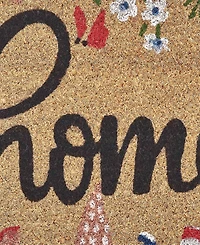 Vcny Home Home Floral Outdoor Coir Doormat, 18" x 30"