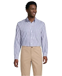 Lands' End Men's Traditional Fit Solid No Iron Supima Pinpoint Buttondown Collar Dress Shirt