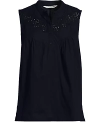 Lands' End Plus Sleeveless Eyelet Pullover Top