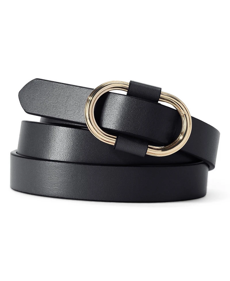 Lands' End Women's Plus Endlessly Adjustable Skinny Leather Belt