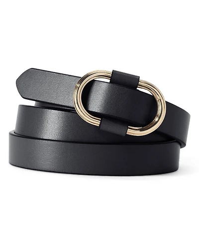 Lands' End Women's Plus Endlessly Adjustable Skinny Leather Belt