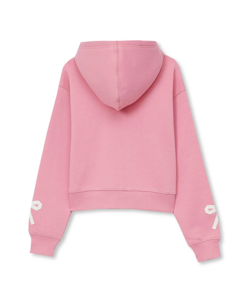Lands' End Girls Fleece Hooded Zip Up Bow Sweatshirt