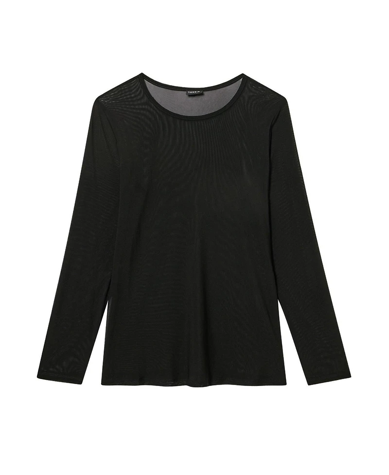 Torrid Plus Mesh Crew Long-Sleeve Top